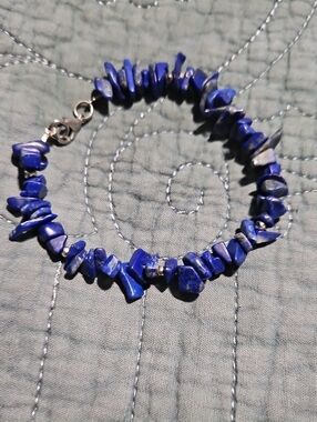 🌴Lapis Chip Bead Bracelet - Deep Blue Natural Stone